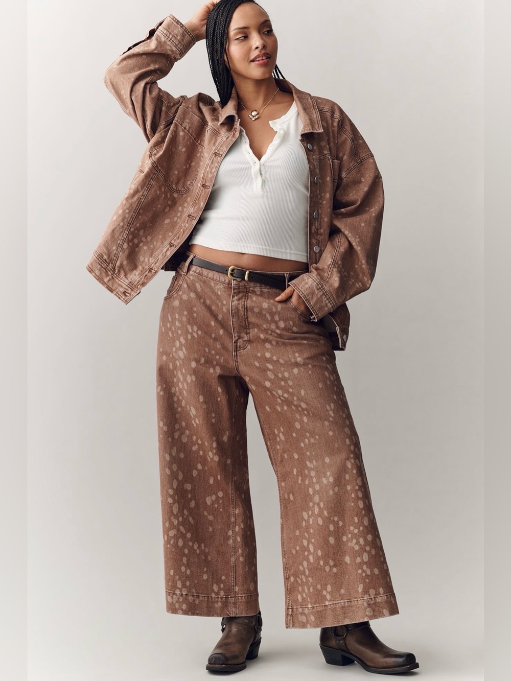 Pilcro Oh Deer High-Rise Wide-Leg Jeans size 31 Long NWT - Picture 6 of 9